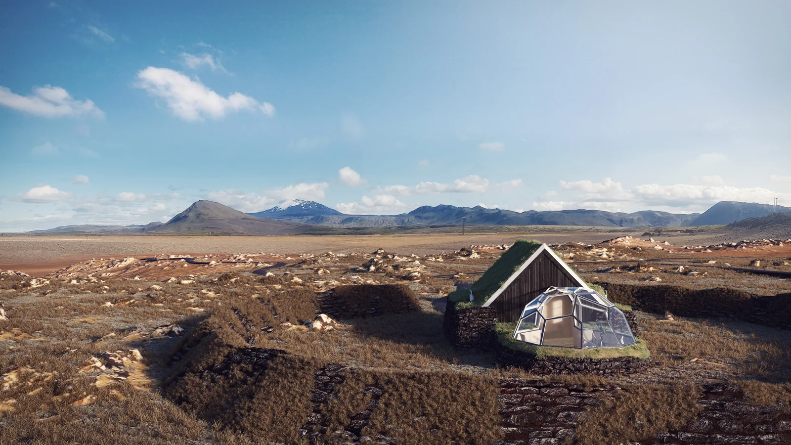 ARCTIC home concept in a broad Icelandic landscape
